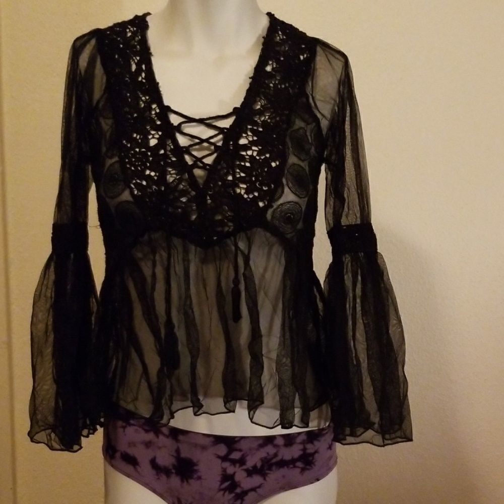 Forever 21 Black Lace Top